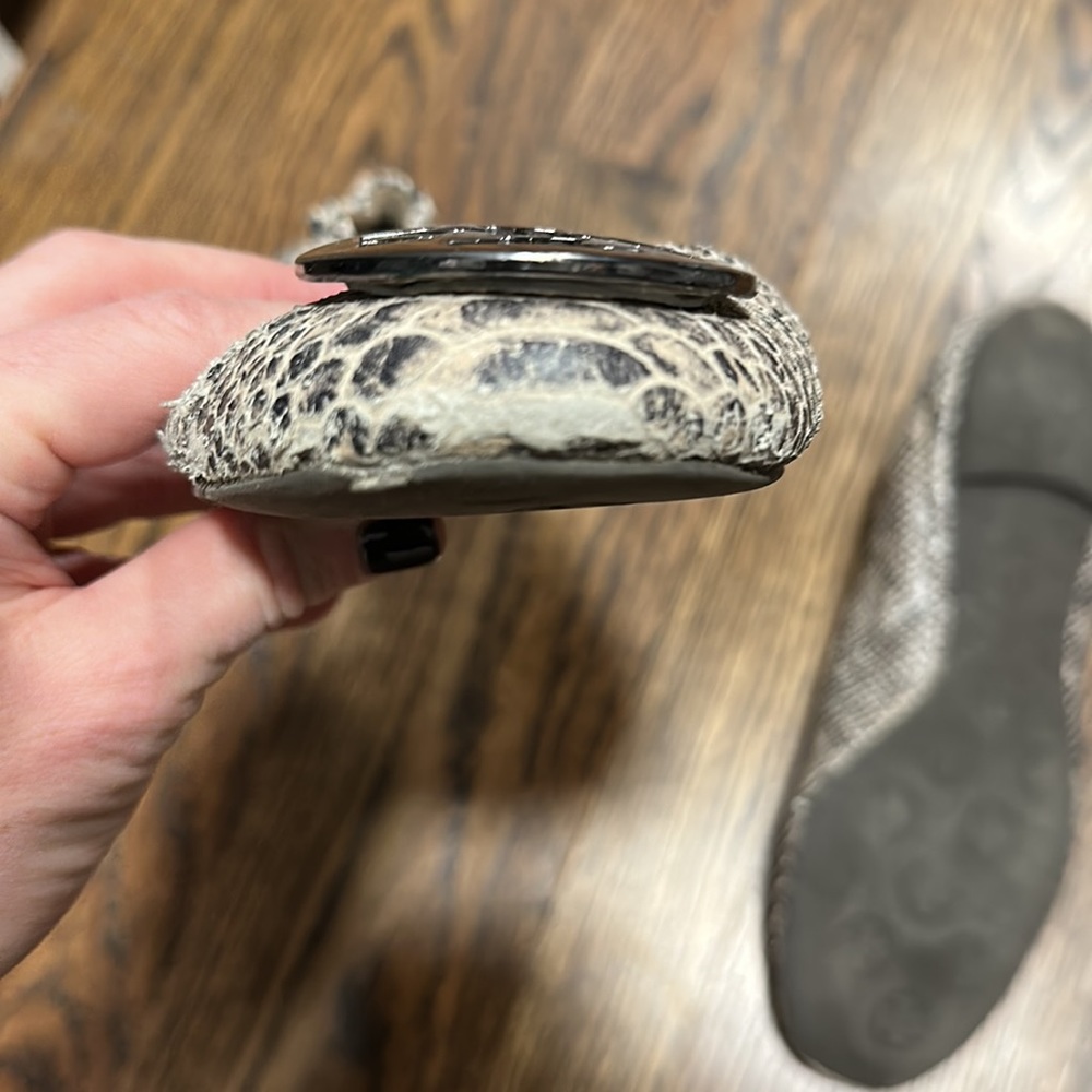 Tory Burch Reva Ballerina Flat Gray Python With S… - image 3
